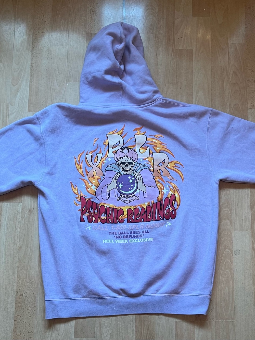 XPLR Hell Week Exclusive Lilac Hoodie "Psychic Readings" Men’s XL Used